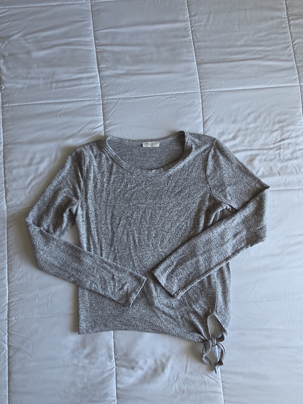 Olivia Rae Light Gray Long Sleeve Top - Picture 2 of 4